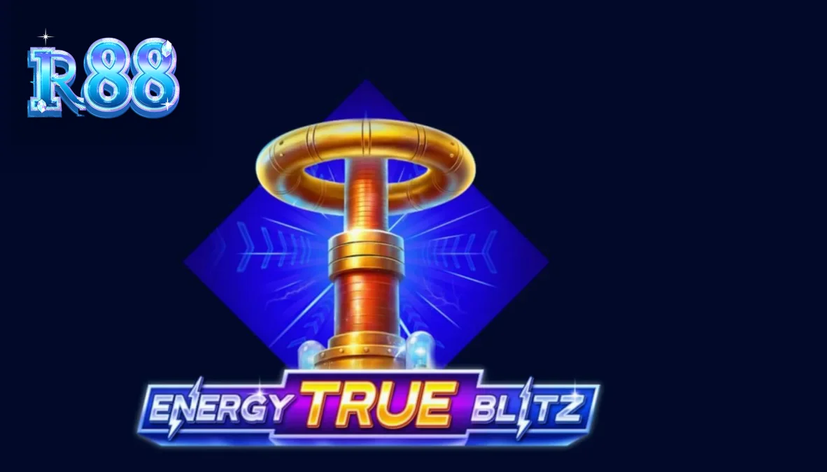 Tampilan visual slot Energy True Blitz dengan elemen neon dan listrik